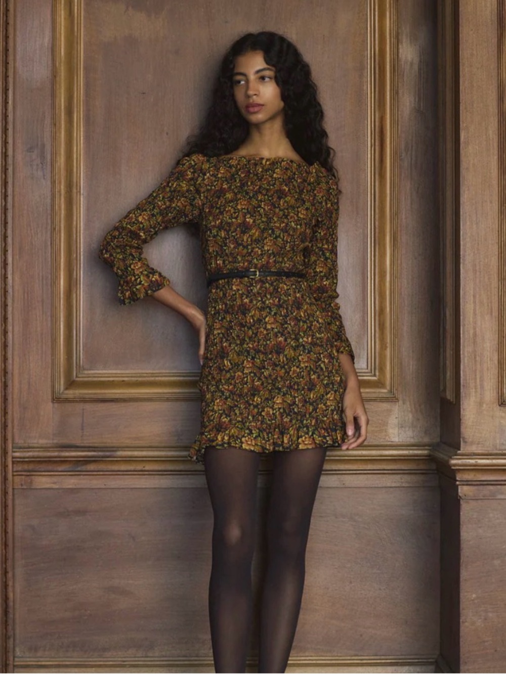 Doen Cecillia Dress - Multi Floral Long-Sleeve Mini